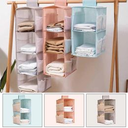 Storage Bags Hanging Drawer Shelf Handbag Wardrobe Underwear Organizer Bag Closet Bra Rack Fabric Folded With Side Pocket