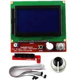 12864 Smart Controller RAMPS 1.4 LCD 12864 LCD Control Panel Blue Screen for 3D Printer LCD12864