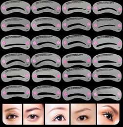 24pcsset 24 Styles Eyebrow Stencils Reusable Eyebrow Drawing Guide Card Brow Grooming Template Home Use DIY Make Up Tools kits4908560