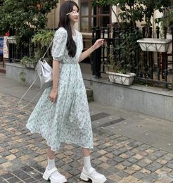 Party Dresses Summer Oversized Women's Clothing With A College Style Short Sleeved Break French Dress Floral Long M-4XL 100KG