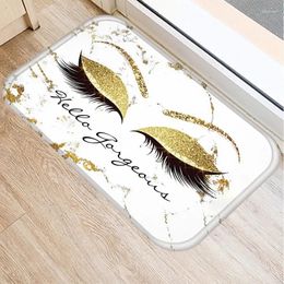 Carpets Anti-slip Absorb Water Bath Mat Cartoon Eyelash Bathroom Kitchen Bedroon Floor Entrance Kids Prayer