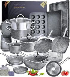 Cookware Sets Pots And Pans Set Non Stick Induction Compatible Kitchen Bakeware PFOA Free Oven Safe Pot Pa