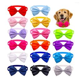 Dog Apparel 10/20pcs Solid Small Bowtie Pet Bow Ties Collar For Dogs Cats Summer Bows Cat Grooming Accessories