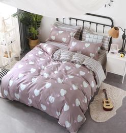 Designer Bed Comforters Sets Home bedding 4pcs flat sheet set red heart bed linen set sheet pillowcase cover set child bedclothes3171676