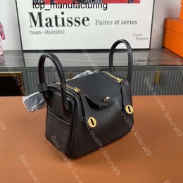 New hand-made tote bag brand designer shoulder bag with imported original factory TC leather French wax thread hand sewn 24ss gold handbag