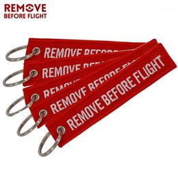Remove Before Flight Chaveiro Key Chain for Cars Red Key Fobs OEM Keychain Jewelry Aviation Embroidery Chains 5 PCS/LOT19811496