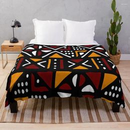 Blankets Burgundy And Orange Bogolan African Pattern Throw Blanket Sofas Camping Bed Fashionable Fluffy Softs