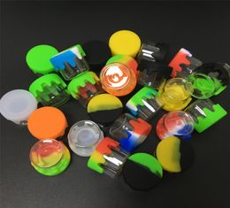 Whole 6 Ml Glass Bottle Non Stick Concentrate Container Wax Dab Jar Oil Container With Colorful Silicone Cover 150 Pcslot8037768