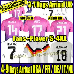 S-4XL 2024 Jerseys de futebol da Alemanha Fullkrug Hummels Kroos Gnabry Werner Draxler Reus Muller Gotze Camisa de futebol da Copa da Copa Europeia Homens Mulheres Kit e Retro 90 92 94 96 98