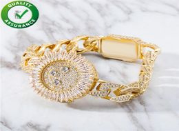 Hip Hop Jewellery Diamond Bracelet Iced Out Cuban Link Chain Mens Bracelets Gold Silver Luxury Designer Bangles Bling Fashion Access1508191