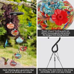 Party Favor Outdoor Hummingbird Water Feeder Wind Chime Shaped Hanging Bird Supplies Home & Garden Furniture