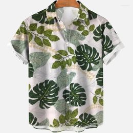 Camicie casual maschili Summer Men Floral Retro Social Hawaii Shirt Leaf Pattern Harajuku Hawaiian Cardigan Vintage Fashion coreano di alta qualità