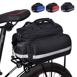 Bike Seat Pannier Road MTB Cycling Large Capacity Luggage Trunk Bags 10-27L Waterproof Bicycle Rear Pack with Rain Cover 240418