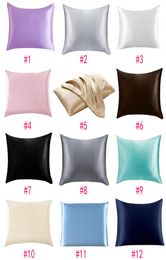 2026inch Silk Satin Pillowcase 12 Colours Cooling Envelope Pillow Case Ice Silks Skinfriendly Pillowslip Bedding Supplies3166374