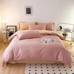 Bedding Sets Comfortable Set Pure Cotton Duvets Quilt Cover Skin Friendly Solid Colour Bed Linen Pillow Case Sheet King