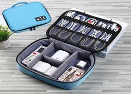 Multifunction Digital Storage Bag USB Data Cable Earphone Wire pen Power bank Organiser Portable Travel Kit Case Pouch 2111028558895