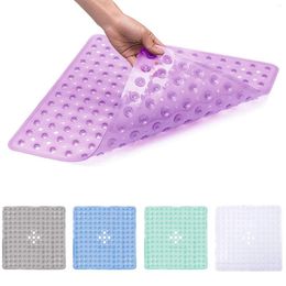 Bath Mats Bathroom Foot Mat Quick Drainage Massage Floor Anti-Skid Waterproof Solid Colour Suction Type Accessories