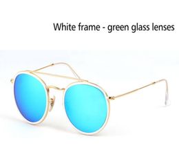 WholeHighest Quality Style Sunglasses for Men women Alloy frame Mirrored glass lens double Bridge Retro Eyewear with box and 3895729