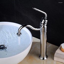 Bathroom Sink Faucets Tall Chrome Basin Faucet Slim And Beautiful Single Hole Cold Hoses Vessel Water Taps Mixer