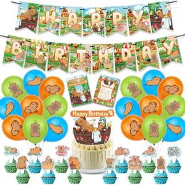 Party Decoration Capybara Balloon Harriese Theme Latex Balloons Headband Foil Cartoon Airships Kids Birthday House Accessory