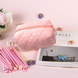 Cute Pink Pencil Case Pillow Large Capacity Cosmetic Bag Kawaii Stationery Bags Plush School Supplies Pouch