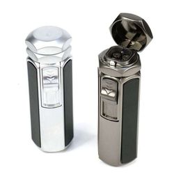 Wholesale Windproof Metal Cigarette Lighter Cigar Custom Adjustable Gas Unfilled Refillable Table Torch Jet Lighters