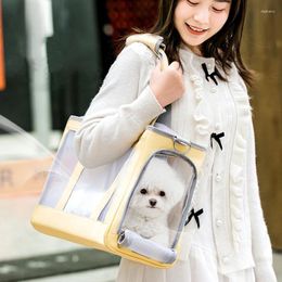 Cat Carriers Fashion Large Capacity Bag Out Portable Breathable And Dog Handbag PU Shoulder Pet