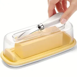Plates Butter Dish With Lid Container Kinfe For Countertop Plastic Dishes Silicone Bottom