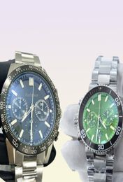 2021 NEW Mens Sport Watches Quartz Movement Chronograph Watch Customised Green face Rubber Band male Watch Montre Homme9743904