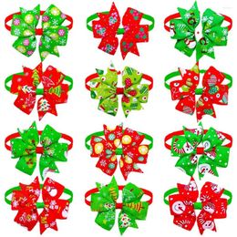 Dog Apparel 5pcs Mixed Colour Christmas Hexagon Neck Flower Fashion Cat Bow Tie Ties For Dogs Pet Supplies Puppy Accesoir Chien