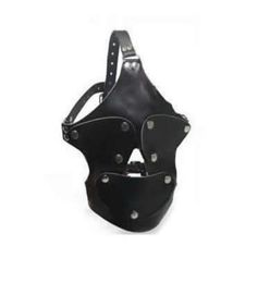 BDSM Bondage Gear Fetish Sex Toy Mask Hood with Removable Blinder and Detachable Mouth Gag Ball Gags Cheap Wholer2864702