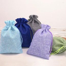 Gift Wrap 5pcs Cotton Linen Drawstring Bag Christmas Wedding Party Packaging Storage Bags For Jewellery Candy