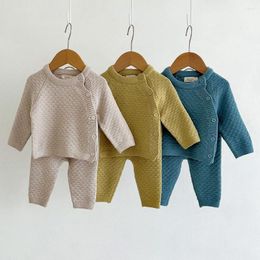 Clothing Sets 2Pcs Baby Boy Clothes Set Soft Knit Cotton Sweater Pants Kids Outfit Spring