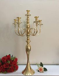 Golden 5 Heads 3 Arms Candelabra Candle Holders Table Wedding Centerpieces Party and Event Candlesticks Home Decoration6198160