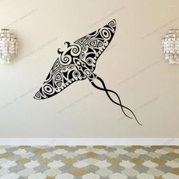 Wall Stickers Ocean Sea Animal Stingray Decal Manta Home Decor Bat Ray Mural Maori Ornament Removable Wallpaper CX515