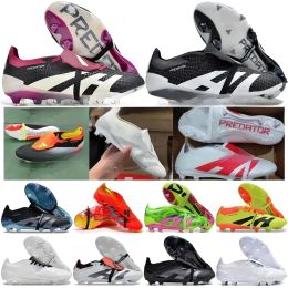 Geschenktütenqualität Fußballstiefel 30-jähriges Jubiläum 24 Elite Zunge falten kriege Schnürsenkel FG Mens Soccer Stollen bequeme Training Leder Fußballschuhe Größe US 6.5-11