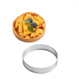 Baking Moulds 120x20mm Round Perforated Tart Ring 304 Stainless Steel Tartlet Mould Make Fruit Pie Egg