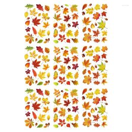 Window Stickers Double-Sided Autumn Clings Decals Fall Leaves For Harvest DIY Festival Home Party Decoration