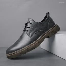 Casual Shoes Nice Brogues Men Footwear Black Leather Brand Male Business Thick Sole Non-slip A2712