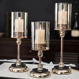 Candle Holders S/M/L Size Metal Holder Simple Golden Wedding Decoration Bar Party Living Room Christmas Home