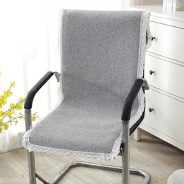 Chair Covers Cotton Linen Cushion Integrated Four Seasons Anti Slip Stool Office Breathable Cover