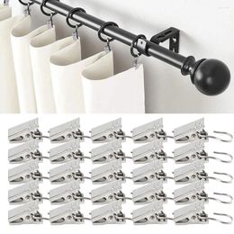 Shower Curtains 20/50/100pcs Curtain Clips Hook Stainless Steel Hooks Bathrrom Rod Holder For Living Room Bedroom Home Decoration