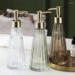 Liquid Soap Dispenser Nordic Accessories Striped Hand Relief Sanitizer Press Bottle Decoration Glass Bathroom Retro Shampoo