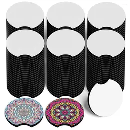 Wine Glasses 120Pcs Sublimation Blanks Car Coasters 2.75 Inch 5mm For Thermal DIY Crafts Cup Holders