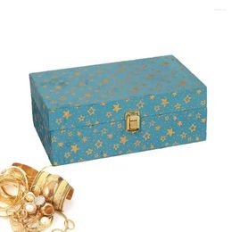 Storage Boxes Star Velvet Box Jewellery Sundries Case Elegant Portable Wood Design For Birthday Mother's Day Valentine's