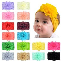 Girls Headband Newborn Big Chiffon Flower Head Wraps Infant Soft Nylon Headband Baby Hair Accessories For Toddler Kids