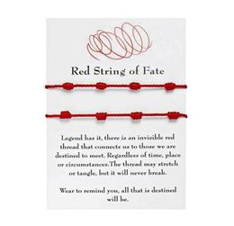 2Pcs 7 Knots Red String Bracelet For Good Luck Amulet For Success And Prosperity Friendship Bracelet299o4694784