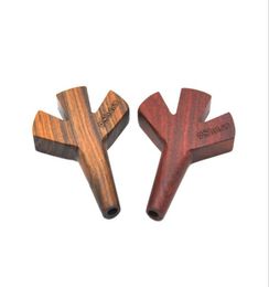 Three Hole Wood Smoking Pipe Handmade Wooden Cigarette Hand Tobacco Philtre Herbal Pipes Accessories Tools Oil Rigs3599989