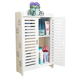 White wood Bathroom Shelve Rack Toilet Storage Rack Hairdryer Toilet Toiletries Storage Cabinet Waterproof Without Punching3541927