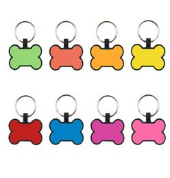 Creative BoneShaped Dog Tag Keychains DIY Food Grade Silicone Pet ID Card Pet Tags Keyring Keychain9074796